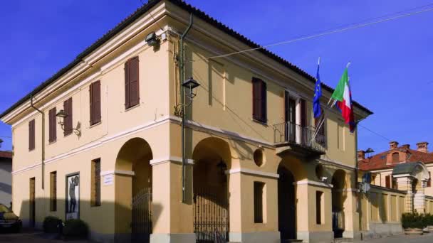 Sanfr Cuneo Octubre 2022 Edificio Del Ayuntamiento Delle Chiese — Vídeos de Stock