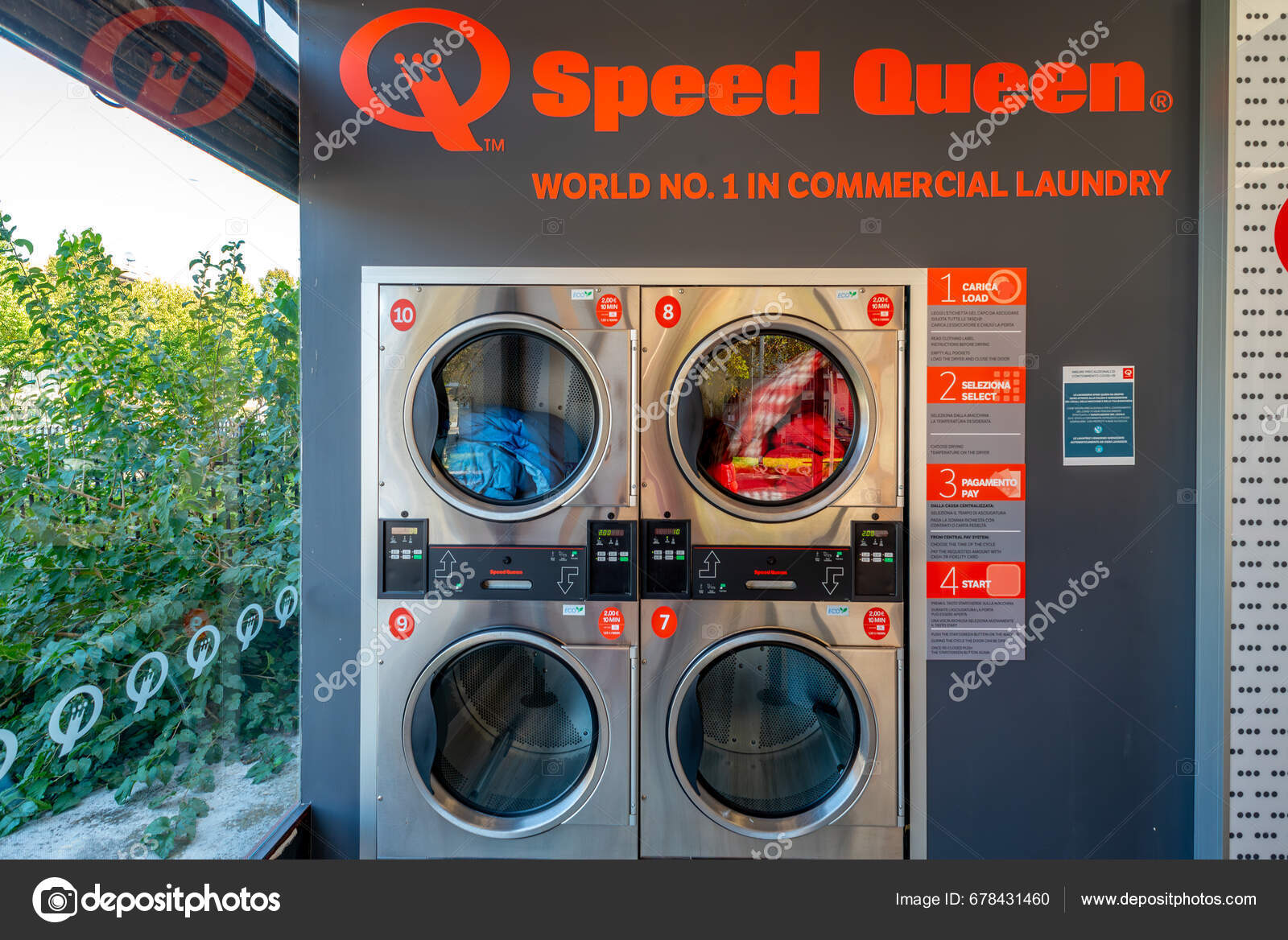 Italy September 2023 View Dryers Operation Italian Self Service Laundry