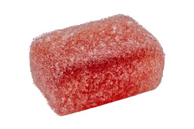 Böğürtlen aromalı meyveli jöle şekeri, beyaz üzerine izole edilmiş jelibon şekeri, kulüp yolu da dahil.