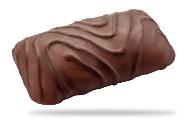 Çikolata kaplı baharatlı kurabiye, beyaza izole edilmiş, kırpma yolu da dahil.