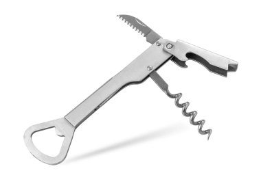 Şarap şişesi tirbuşonu ve paslanmaz çelik şişe açacağı.