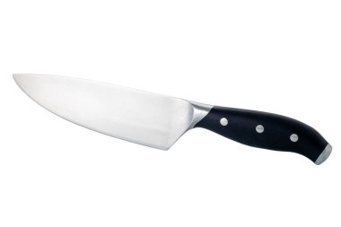 Mutfak bıçağı ya da aşçı bıçağı beyaza izole edilmiş, kırpma yolu da dahil.