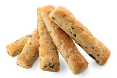 İçi boş zeytinli ekmek somunları kırpma yolu da dahil