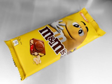 İtalya - febbraio 20, 2025: MM 's Peanut Candy çikolataları, MM' ler Mar 's Candy Company tarafından 1911' de kuruldu..