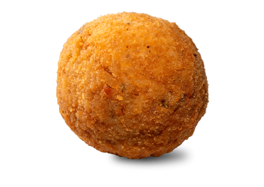 Palermo, Sicilya, İtalya 'dan gelen et sosu ve peynirle doldurulmuş küresel bir pirinç topu.