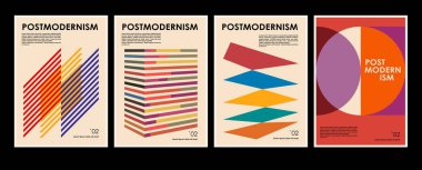 Sanat eserleri, posterler, postmodern vektör soyut dinamik sembollerinin cesur geometrik şekilleri, web arkaplanı için kullanışlı, poster sanat tasarımı, dergi ön sayfası, yüksek teknoloji baskısı, kapak resmi
