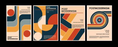 Sanat eserleri, posterler, postmodern vektör soyut dinamik sembollerinin cesur geometrik şekilleri, web arkaplanı için kullanışlı, poster sanat tasarımı, dergi ön sayfası, yüksek teknoloji baskısı, kapak resmi