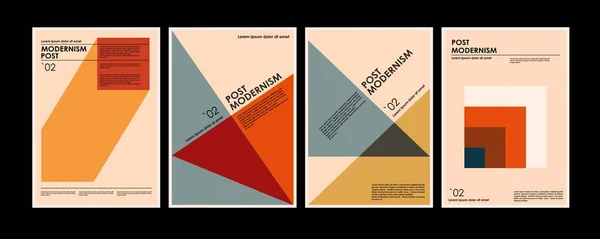 Dynamische Kunstwerke Plakate Inspiriert Postmodern Von Vektor Abstrakte Dynamische Symbole — Stockvektor