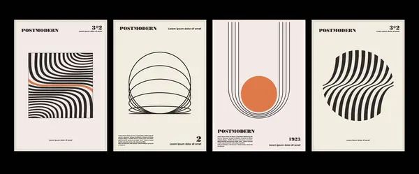 Sanat Eserleri Posterler Postmodern Vektör Soyut Dinamik Sembollerinin Cesur Geometrik Stok Illüstrasyon