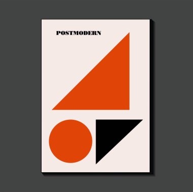 Poster, cesur geometrik şekilli vektör soyut dinamik sembollerin postmodern ilhamı, web arkaplanı, poster tasarımı, dergi ön sayfası, yüksek teknoloji baskısı, kapak resmi