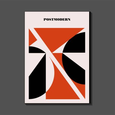 Poster, cesur geometrik şekilli vektör soyut dinamik sembollerin postmodern ilhamı, web arkaplanı, poster tasarımı, dergi ön sayfası, yüksek teknoloji baskısı, kapak resmi