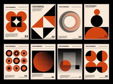 Sanat eserleri, posterler, postmodern vektör soyut dinamik sembollerinin cesur geometrik şekilleri, web arkaplanı için kullanışlı, poster sanat tasarımı, dergi ön sayfası, yüksek teknoloji baskısı, kapak resmi