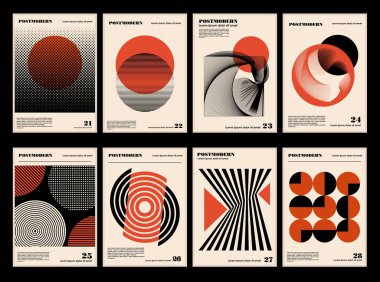 Sanat eserleri, posterler, postmodern vektör soyut dinamik sembollerinin cesur geometrik şekilleri, web arkaplanı için kullanışlı, poster sanat tasarımı, dergi ön sayfası, yüksek teknoloji baskısı, kapak resmi