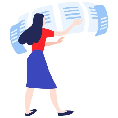 Bir Kadın Araştırma ve Analiz Verisi Yapıyor