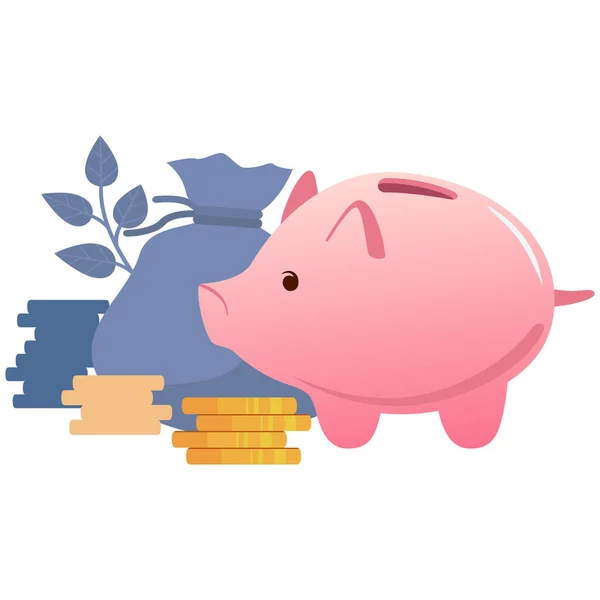 Piggy银行金融储蓄策略金融成功 — 图库矢量图片