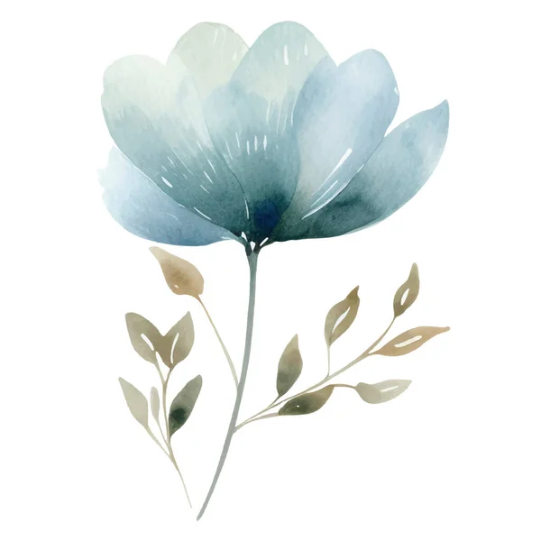 Akvarel Ručně Malované Květiny Ilustrace Květinová Dekorace Prvky Izolované Bílém — Stockový vektor