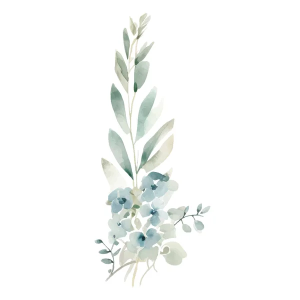 Akvarell Kézzel Festett Virág Illusztráció Virágdíszítő Elemek Elszigetelt Fehér Háttér — Stock Vector
