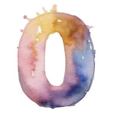 Renkli suluboya numaraları. Vektör illüstrasyonu beyaz arkaplanda izole edildi