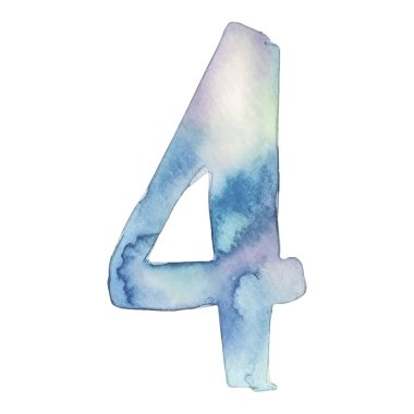 Renkli suluboya numaraları. Vektör illüstrasyonu beyaz arkaplanda izole edildi