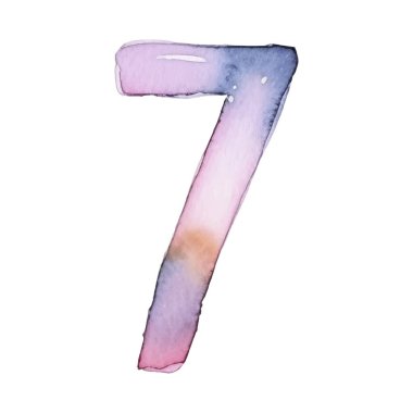 Renkli suluboya numaraları. Vektör illüstrasyonu beyaz arkaplanda izole edildi