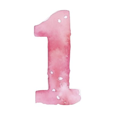 Renkli suluboya numaraları. Vektör illüstrasyonu beyaz arkaplanda izole edildi