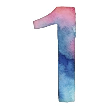 Renkli suluboya numaraları. Vektör illüstrasyonu beyaz arkaplanda izole edildi