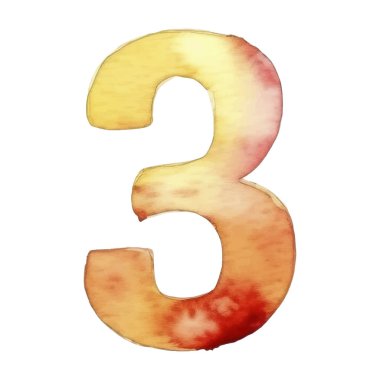 Renkli suluboya numaraları. Vektör illüstrasyonu beyaz arkaplanda izole edildi