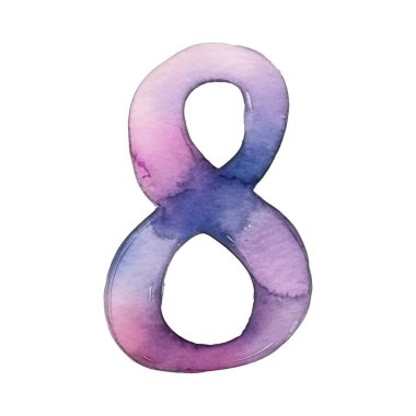 Renkli suluboya numaraları. Vektör illüstrasyonu beyaz arkaplanda izole edildi