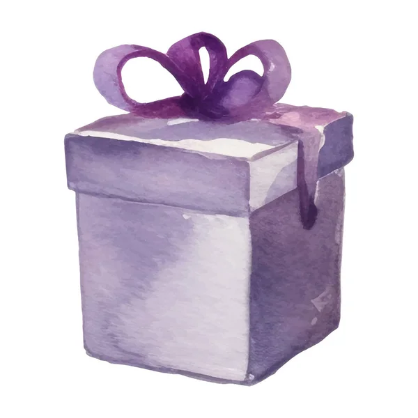 礼品盒与鞠躬 独立的节庆水彩画及礼品图案 — 图库矢量图片