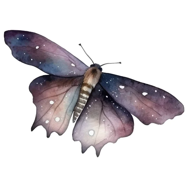 Aquarell Schmetterling Und Motte Vintage Illustration Insektenillustration Für Verpackung Scrapbooking — Stockvektor