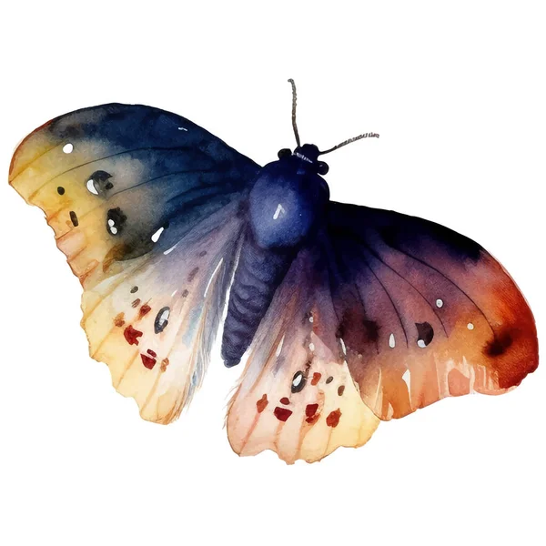 水彩蝶と母 ヴィンテージイラスト スクラップブッキング カードデザインのための昆虫イラスト — ストックベクタ