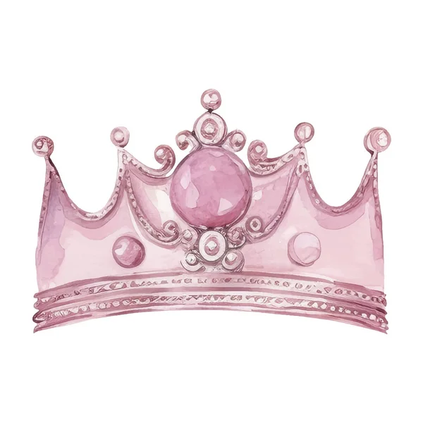 水彩画公主王冠在白色背景上孤立的手绘矢量图 — 图库矢量图片