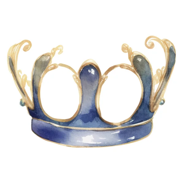 Coroa Princesa Aquarela Ilustração Vetorial Desenhada Mão Isolada Sobre Fundo —  Vetores de Stock