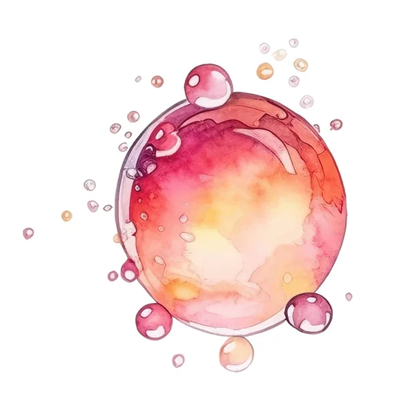 Мыльные Пузыри Акварельная Иллюстрация Красочная Векторная Иллюстрация Белом Фоне — стоковый вектор