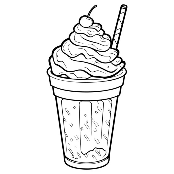 Zeilenkunst Illustrationen Für Speisekarten Flyer Cafés Restaurants Catering Milchshake Kaffee — Stockvektor