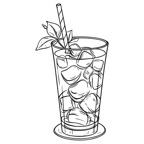 Illustrazione Cocktail Disegno Incisione Inchiostro Line Art Vettore — Vettoriale Stock