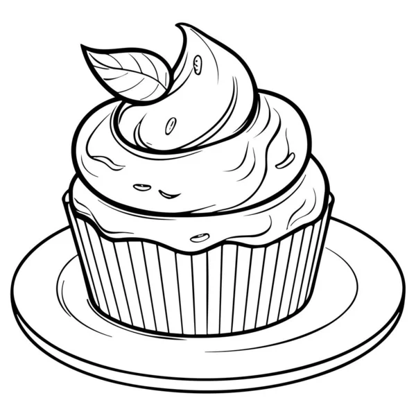 Τρόφιμα Και Ποτά Γλυκό Κέικ Διάνυσμα Icecream — Διανυσματικό Αρχείο