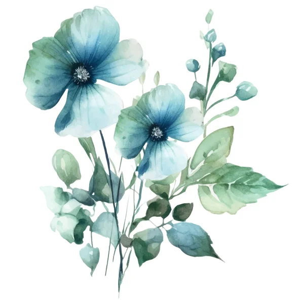 Иллюстрация Синего Зеленого Цветов — стоковый вектор
