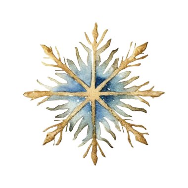 Suluboya Noel kar taneleri çizimi