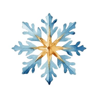 Suluboya Noel kar taneleri çizimi