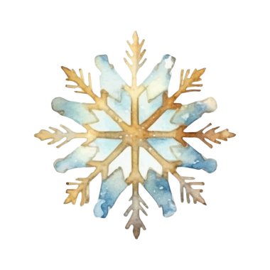 Suluboya Noel kar taneleri çizimi