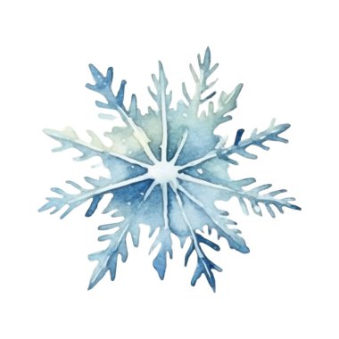 Suluboya Noel kar taneleri çizimi