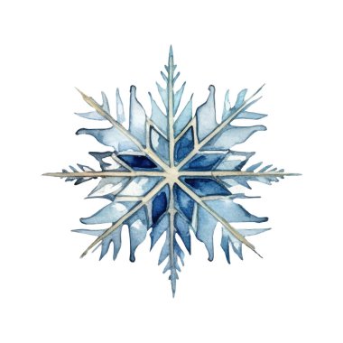 Suluboya Noel kar taneleri çizimi