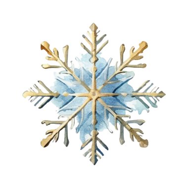 Suluboya Noel kar taneleri çizimi