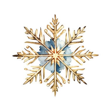 Suluboya Noel kar taneleri çizimi