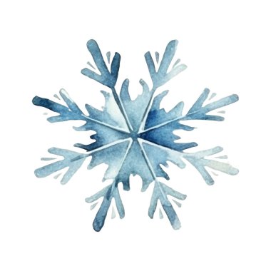 Suluboya Noel kar taneleri çizimi