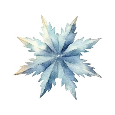 Suluboya Noel kar taneleri çizimi