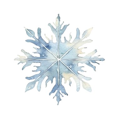 Suluboya Noel kar taneleri çizimi