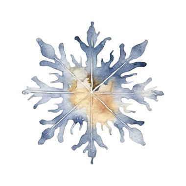 Suluboya Noel kar taneleri çizimi