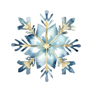 Suluboya Noel kar taneleri çizimi